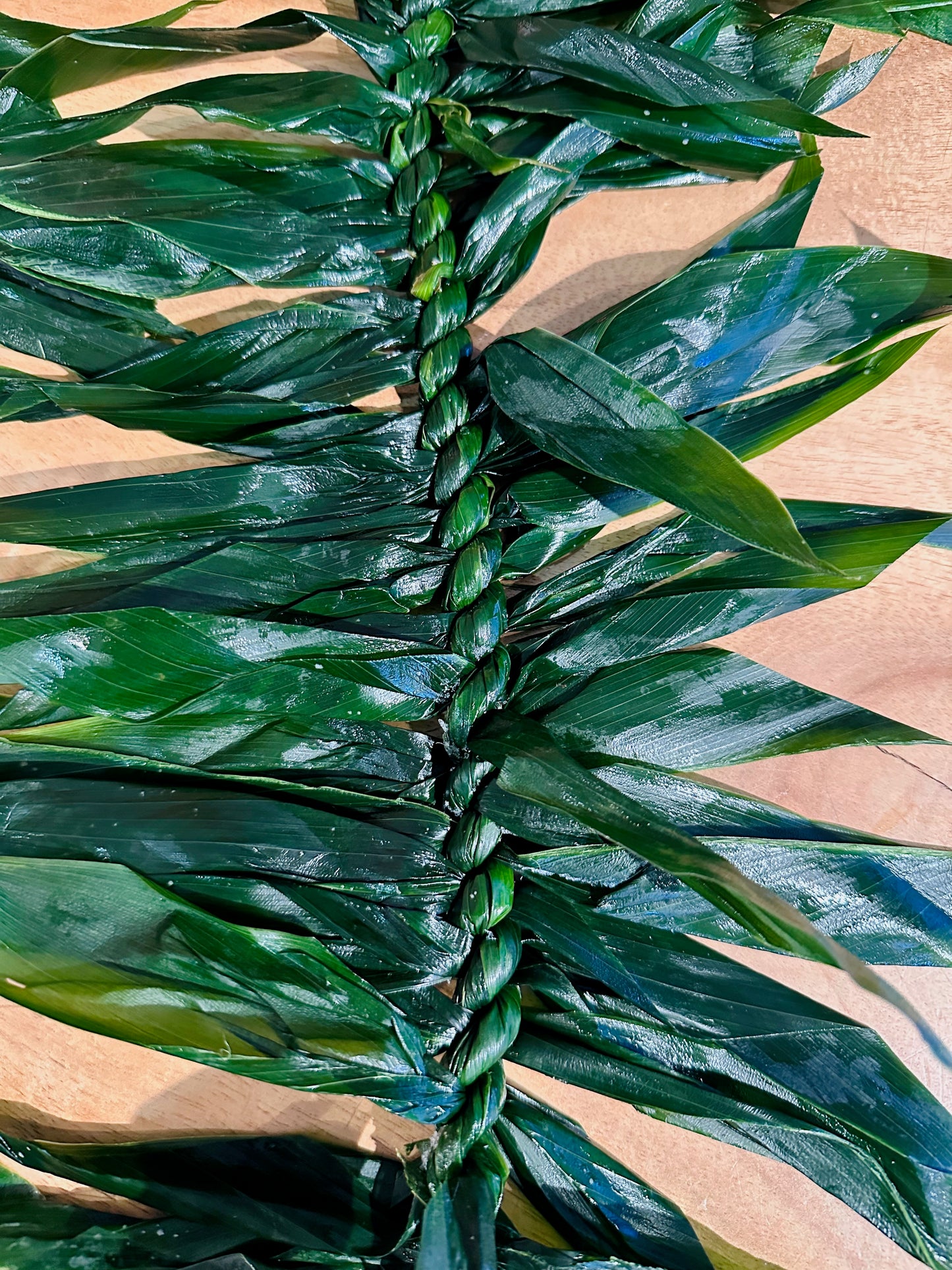 Double Ti Leaf Maile Lei (Fresh or Frozen)-PICK UP DATE & TIME in "Special Instructions" textbox