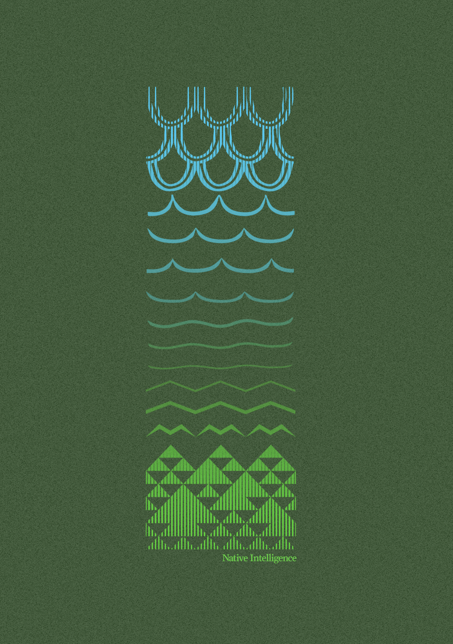 NI Designs Mauka to Makai T-Shirt Forest Green