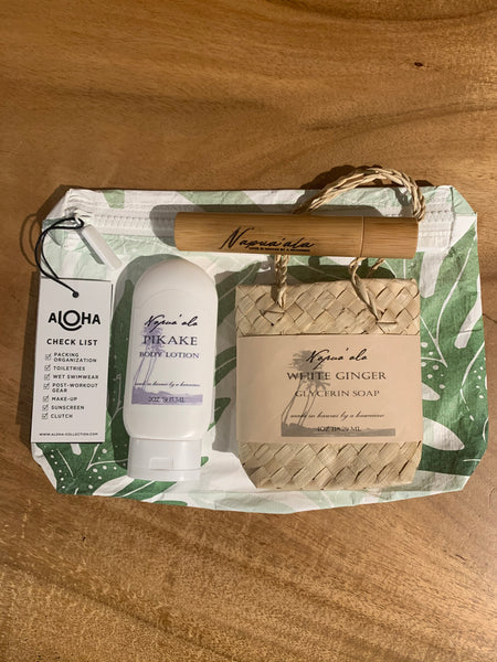 ALOHA COLLECTION  Splash Proof Travel Pouch Designed by Kupu Aʻe Molokaʻi