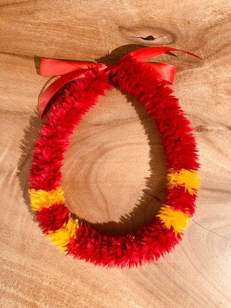 ʻUlaʻula (red) w/ Ilima (yellow orange) stripes 23-24"