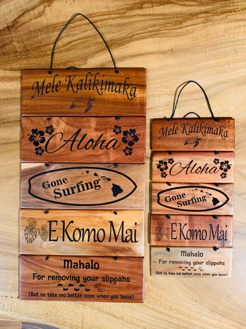 Koa Wood Hanging Signs - Assorted