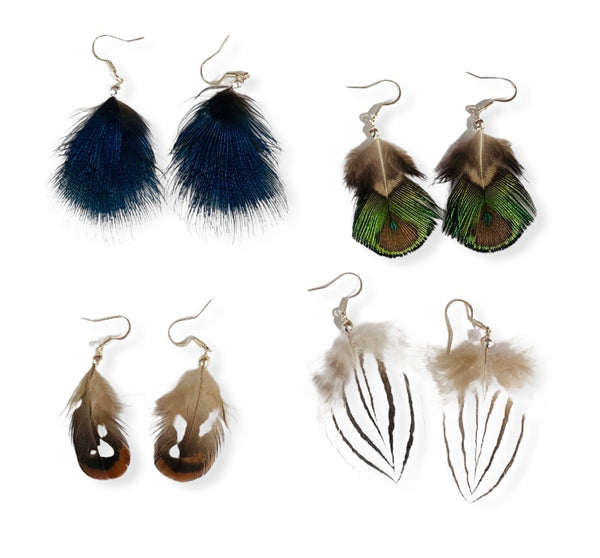 Single Feather Earrings by Weslyn’s Creative Feathers